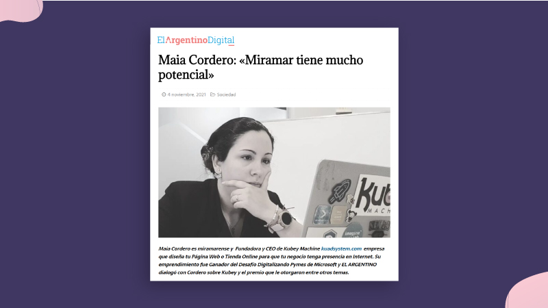 Nuestra CEO Maia Cordero entrevistada por el diario EL ARGENTINO thumbnail